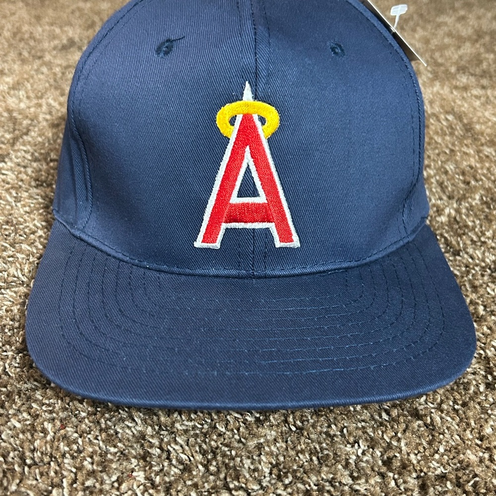 VINTAGE California Angels Hat Drew Pearson Chalk Line MLB 90s Deadstock NWT